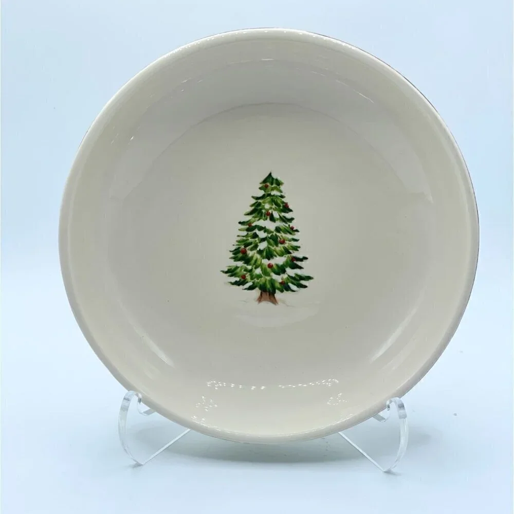 Pier 1 Winter's Wonder Holiday Christmas Ironstone Dinner Cereal Soup Bowl 8
